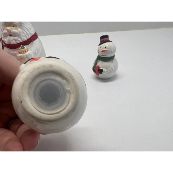 Vintage 3 Sets Christmas Salt & Pepper Shakers Snowmen Santa Chef Pair Ceramic - Picture 9 of 10